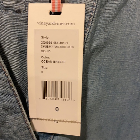 Vineyard vines chambray tunic shirt size 0 new with tags - Picture 3 of 4